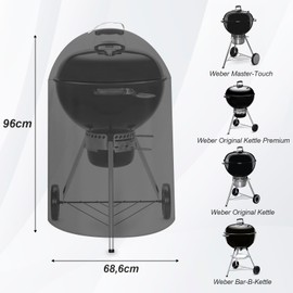Grill Cover for Weber 57 cm Premium Charcoal Grills, 600D Oxford Cover for Kettle Grill Cover Grill, for Weber 57 cm Master Touch Grill, Heavy Duty & Waterproof Cover for Weber 7150