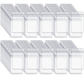 ID Card Holder Flexible Clear 100 Pieces ID Card Holder Vertical Card Protective Case Card Sleeves Transparent Card Holder ID Name Plate Holder Name Badge Sleeves Work Licence Vertical