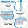 Musiook 12 Pcs Womens Razor Blades with Blue Handle, 3-Layer