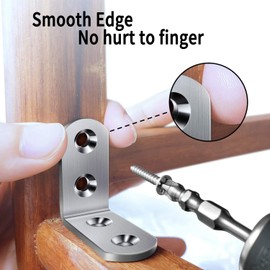 25 Pcs Angle L Bracket Stainless 90 Degree Corner Brace, Sturdy Silver Angle Brackets Heavy Duty for Repairing Furniture (40 * 40mm)