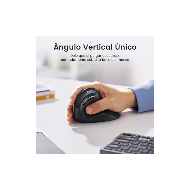 UGREEN Mouse Vertical Inalámbrico Ergonómico, Bluetooth & 2.4Ghz, Ratón 5
