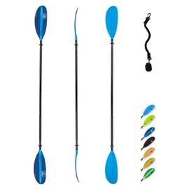 OCEANBROAD Kayak Paddle 90.5in/230cm Alloy Shaft Kayaking Boating Canoeing Oar with Paddle Leash 1 Paddle, HexaGradient Blue