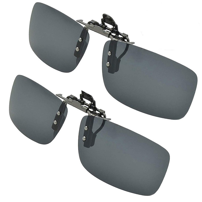 2 Pcs Outdoor Sunglasses Clip On Polarized Sun Glasses Driving