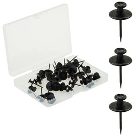 36 PCS Double Headed Thumb Tacks Push Pin for Picture Hanging, Wall Nails for Hanging, Nails for Wall Decor, Picture Hangers (Black)