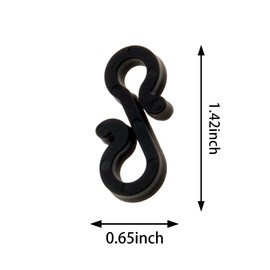 EQUIJUANCE Plastic Gutter Hooks, S Clips for Christmas Lights, Outdoor Decorations (60, Black)