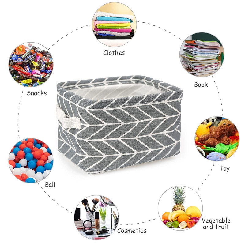 JoyPlus Fabric Storage Basket Organiser, Pack of 4 Foldable Waterproof