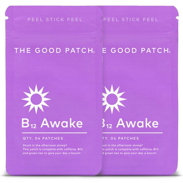 The Good Patch B12 Awake Patch with Plant-Based Ingredients, Infused with Caffeine, B12, and Green Tea Extract, Designed to give Your Day a Boost (8 Total Patches)