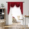ELKCA Thick Chenille Window Curtains Valance for Living Room Burgundy