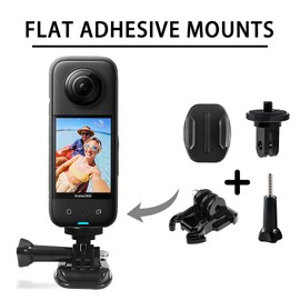 Flexible Adhesive Mount for Insta 360 ACE Pro ONE X4 X3 X2 X RS R GO 3 2, Helmet Sticky Mounts Buckle Mount Screw Accessory Kit Compatible with GoPro Hero 12 Max Session and DJI Osmo Action Cameras
