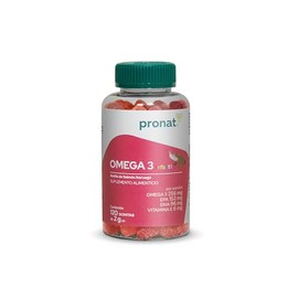 PRONAT  Omega 3 Infantil, Suplemento Alimenticio, 120 Gomitas con 256 mg de Omega 3, 152 mg de EPA, 96 mg de DHA y Vitamina E                         