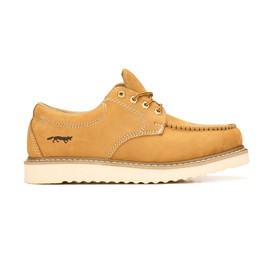 Golden Fox 411M 4" Moc Toe Leather Work Shoe Men's Nubuck Construction & Casual (13 D(M) US, Tan-NB)