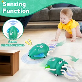 LZZAPJ USB Rechargeable Dancing Octopus Baby Toy - Electric Crawling & Tummy Time Toy, Magical Musical Squid, Stress-Relief Desk Decor - Birthday for Kids Ages 1 2 3 4 5 6, Boys (Green)