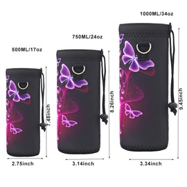 AUPET Water Bottle Sling Bag Carrier Crossbody Sleeve,Insulated Neoprene Bottle Case Holder Pouch Cover 500ML/17oz with Shoulder Strap for Walking Women Men