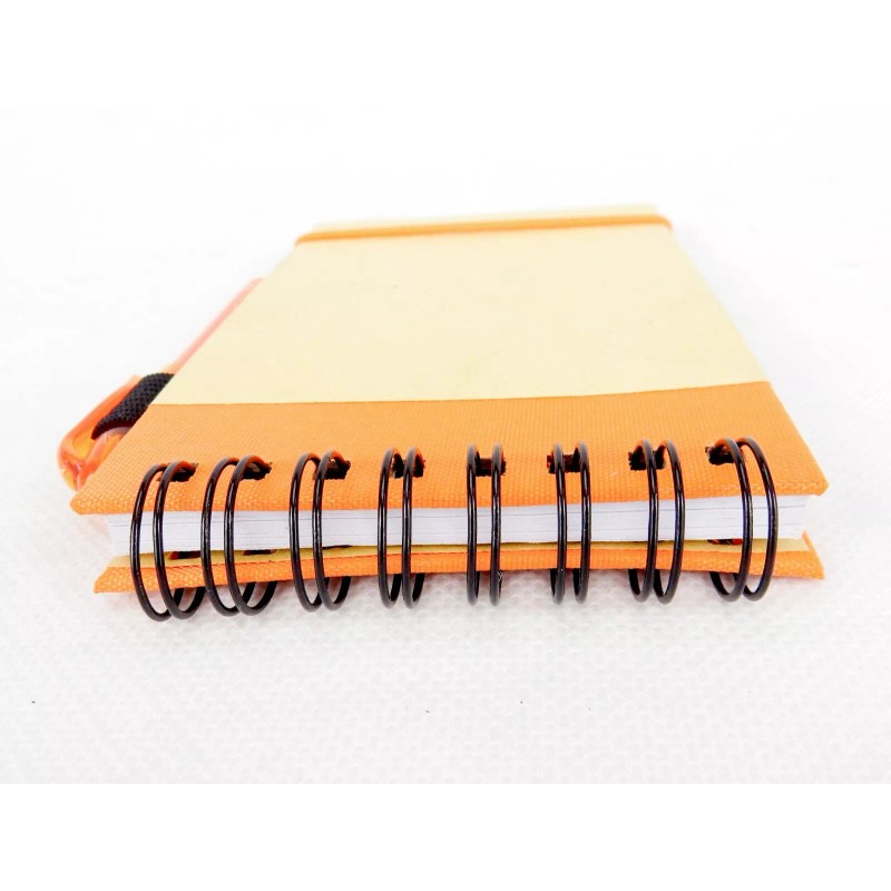 Sweda Mini Pocket Jotter Notebook & Pen, Orange, Spiral Bound,