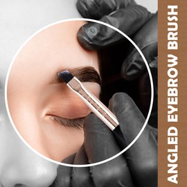Profusion Cosmetics Professional Dual-Ended Spoolie Angled Eyebrow Brush for Precision Application and Blending of Eye Brow Powders Waxes and Gels