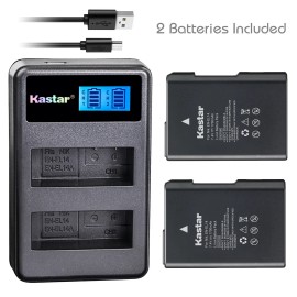 For Nikon EN-EL14a Battery or LCD Dual Charger for Nikon D3100 D3200 D3300 D3400 Df DSLR - Charger + 2 Batteries