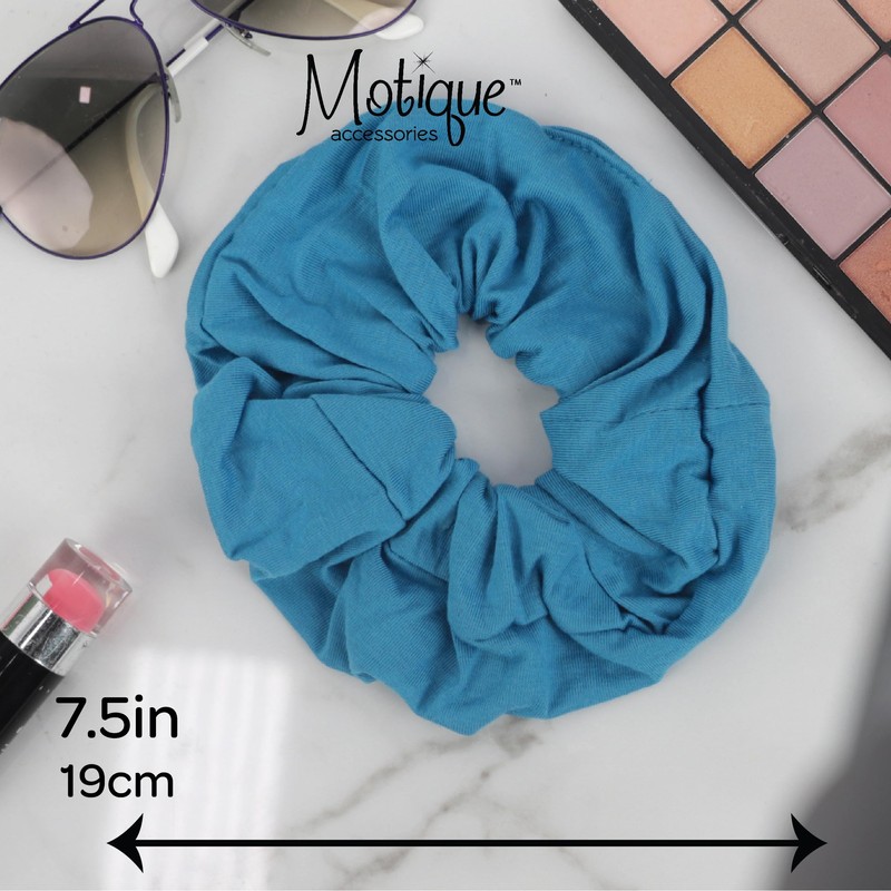 Motique Accessories Jumbo Cotton Scrunchie - Blue