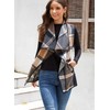 YACUN Women Plaid Vest Lapel Open Front Sleeveless Jacket Outerwear