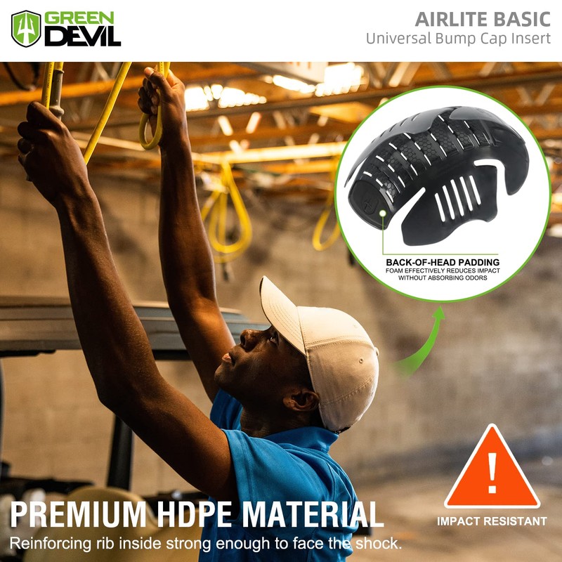 GREEN DEVIL Universal Bump Cap Insert for Baseball Caps Vented