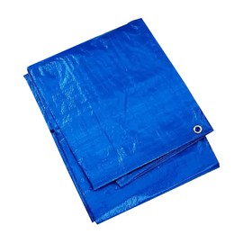 Tarps Now 5x7 ft Heavy Duty Plastic Tarp (Poly Tarp) | 6 MIL Waterproof Cover | Rip & Tear-Resistant | Rustproof Grommets & Reinforced Edges | Ideal for Roofing, Camping & Tent - Blue