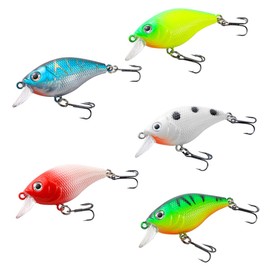 TUXIBIN 5Pcs Topwater Fishing Lure Set 5.5cm 7g Fishing Hook Rotating Tail Fishing Tackle Bait for Freshwater Saltwater Carp Bass Pike, etc TXB5-4