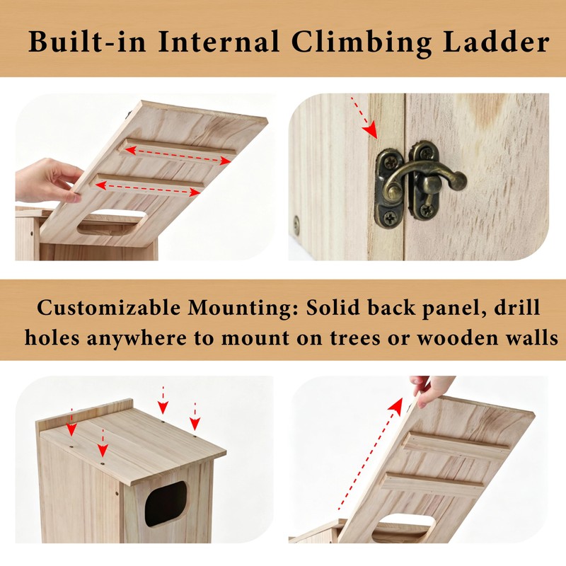 Wood Duck House, Sturdy Weather-Resistant Nesting Box and Shelter