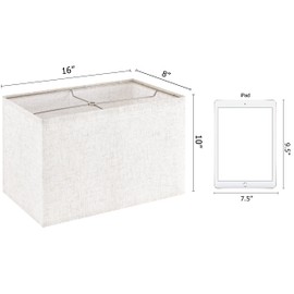 GOSO 8×16×10 IN (Spider) Rectangle Lamp Shades Set of 2 Large Beige Linen Lampshade for Table Lamps Floor Lamps Modern Foldable Design Square Lamp Shades Rectangular Natural Fabric Assembly Required