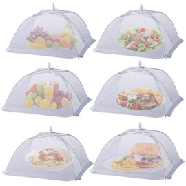 6 Pack Food Covers for Outside Mesh, Food Nets for Outdoors Large Food Covers, Food Tents Screen Outside,Reusable Pop-Up Umbrella Food Nets for Picnics, Parties, BBQs