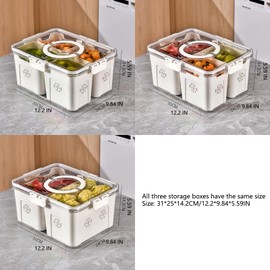 RTHIEAI Refrigerator Organizer With Lids (4 Compartments), Fridge Storage, Fridge Organizers And Storage Clear, Fridge Organization, Fridge Storage Containers, Stackable With Lid Fridge Organizers