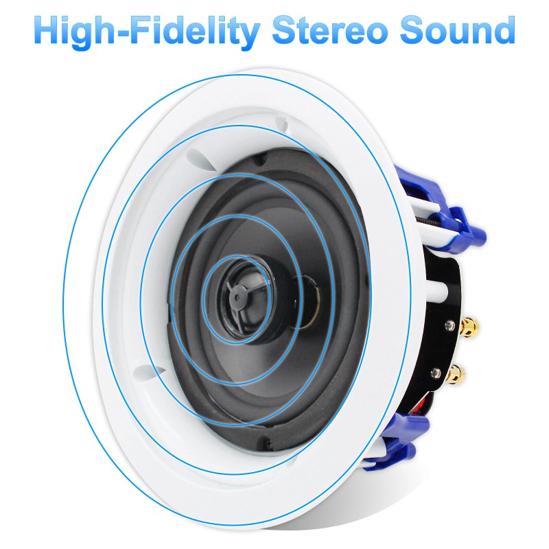 Herdio 5.25" 600W Bluetooth Ceiling Speakers Flush Mount for Kitchen