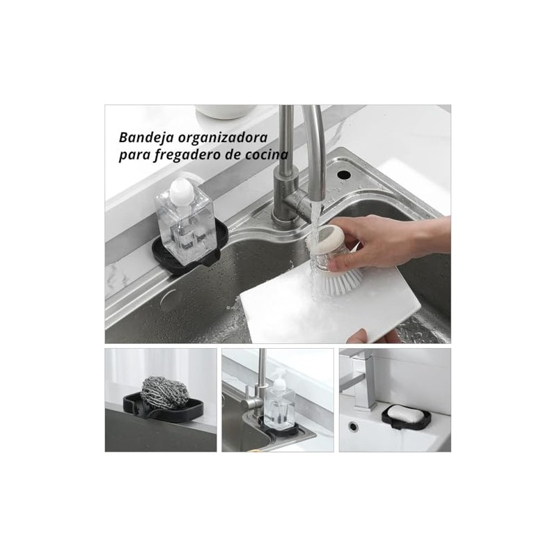 Timotech Jabonera para Baño con Boquilla de Drenaje, Soporte de