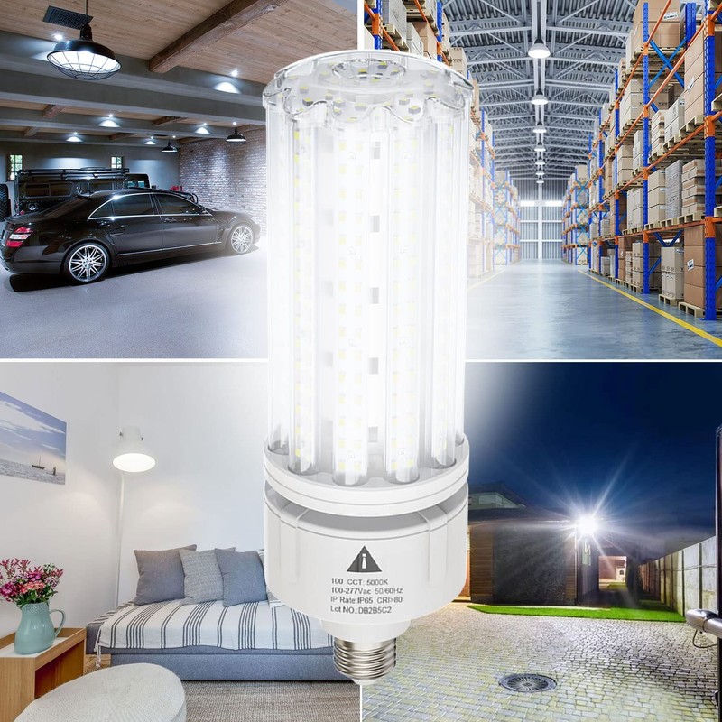 2 Pack 100W LED Corn Light Bulb 5000K Daylight 15000