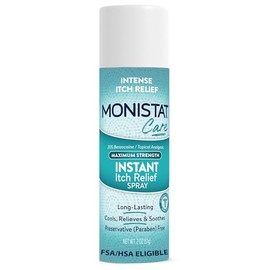 Monistat Alivio instantáneo de la picazón para mujeres, spray de cuidado femenino, para aliviar la picazón vaginal intensa, 2 onzas