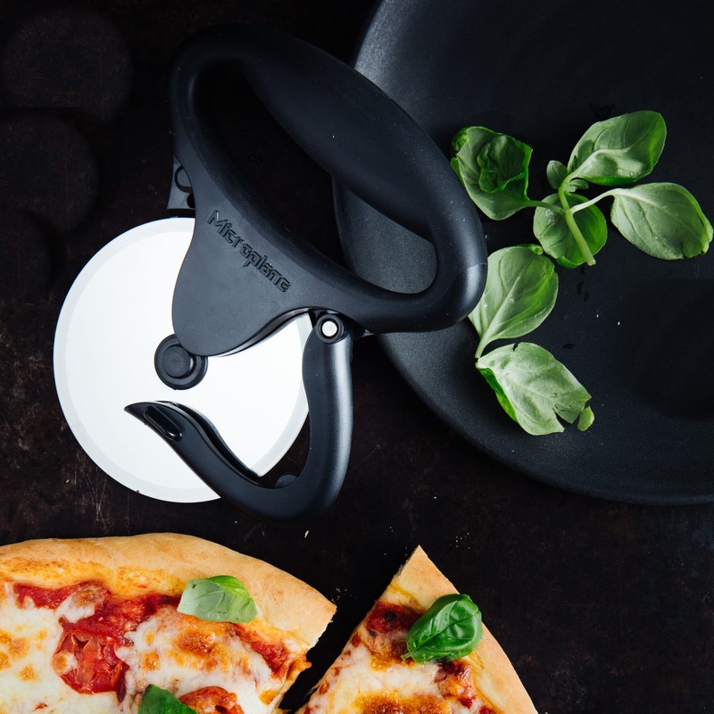 Microplane Pizza Cutter Wheel Roller Stainless Steel Black