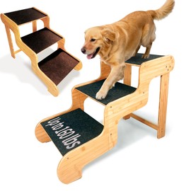 Extra Wide Dog Stairs for Large Dogs, 3-Step,Supports Up to 160 LB