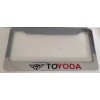 Toyoda with Yoda inside-  Automotive Chrome w Red  LICENSE Plate frame QTY 1 -