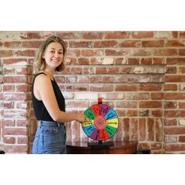 Whirl of Fun 12 inch Prize Wheel - Spinning Wheel for Prizes with Stand, 10 Color Slots, Heavy Duty, Dry Erase Surface, Portable, Carnival Games, Tools Marker Included, Made in USA