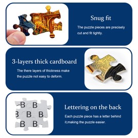 Dragon Puzzles for Adults 1000 Pieces, Magic Dinosaur Library Book Nature Garden Flower Themed, Fantasy Animal Wildflower Challenge Jigsaw Puzzle