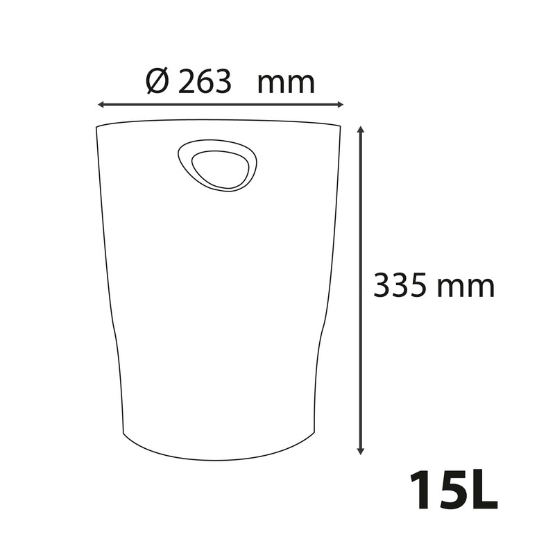 Exacompta - Ref 45338D – 1 Papierkorb mit Griffen ECOBIN