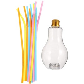 12pcs Light Bulbs Drinking Cup Glowing Bulb Shaped Cup Light Bulb Bottle for Party Favor - 300ML