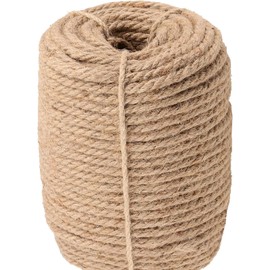 FUNSUEI 164 Feet 1/2 inch Jute Rope,12 mm Hemp Rope Strong Jute Twine for Hanging, Gardening, Camping, Bundling, Crafts, Brown