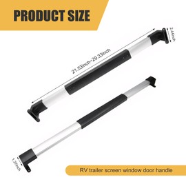 Anyhut RV Screen Door Crossbar Handle, Adjustable 21-5/8" - 28-5/8" ABS+Metal Screen Window Handle with 12 Mounting Screws, Durable Multi-Functional Door Handle for RV Camper Trailer (Black)