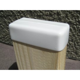 CHS 4 PK: Vinyl End Cap For 2x4 Wood Post Stud Cover (1-1/2" x 3-1/2") White Rubber
