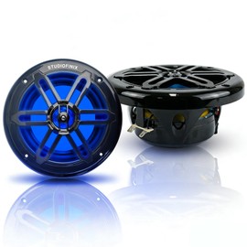 STUDIOFINIX 5.25 Inch 500W Marine Speakers with LED Lights -2 Way Weather Resistant Boat Speakers Perfect for Boats, ATVs, UTVs （Pair,Black）