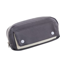 JIHUOO Large Pencil Case Cute Pencil Pouch Big Capacity Pen Bag Canvas Makeup Bag Travel Cosmetic Organizer Bag Grey