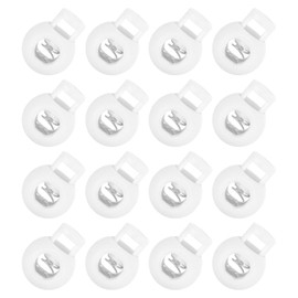 sourcing map 50Pcs 8mm Plastic Cord Locks, Spring Slider Toggles Clip End Stopper Fastener Round Ball Shape for Drawstrings Paracord Shoelace, Frosted White