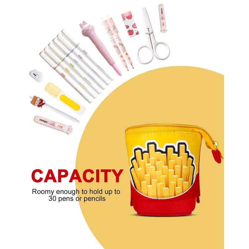 Xespis Pencil Case with Zip, Telescopic Pencil Case, Frits, pencil