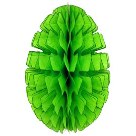 Large 16 Inch Honeycomb Tissue Paper Easter Egg Decoration, Lime Green (1 Egg)