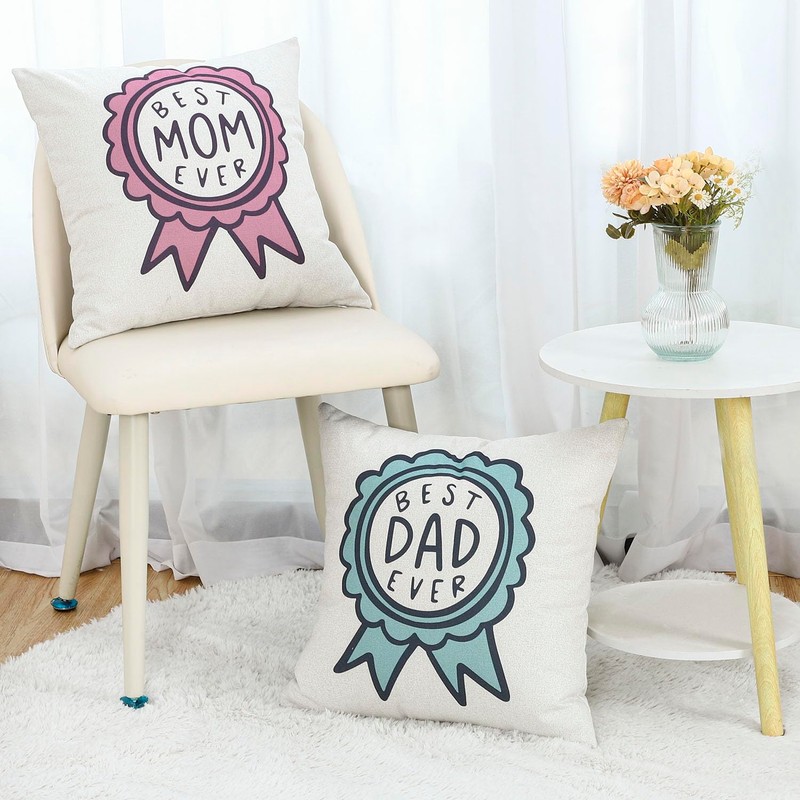 Madizz Mother Gift BEST MOM EVER Cushion Cover with Medal