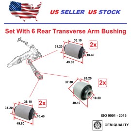 2MPLASTIC Rear Control Arm Lower Bushing Set For Honda Civic 1996-2000 Acura EL 1997-2000